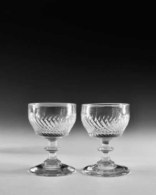 ANTIQUE GLASS PORT GLASSES SET OF SEVESEVEN PORT GLASSES ENGLISH C1820 - ADDITIONAL PHOTO 4