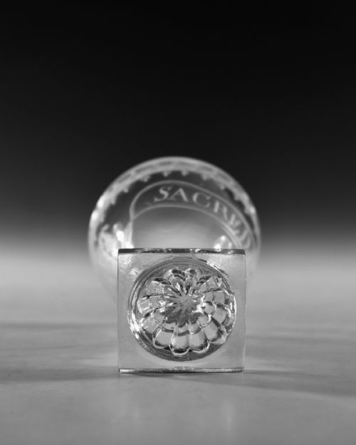 ANTIQUE GLASS RUMMER ENGRAVED SACRED TO LOVE ENGLISH C1800 - ADDITIONAL PHOTO 7