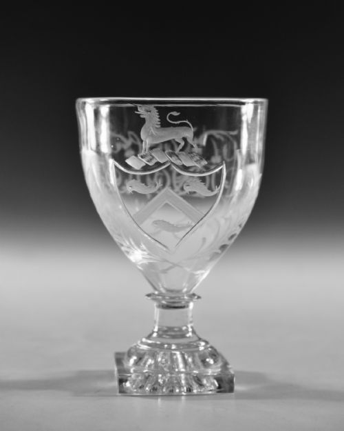 ANTIQUE GLASS RUMMER ARMORIAL ENGLISH C1800 - ADDITIONAL PHOTO 2