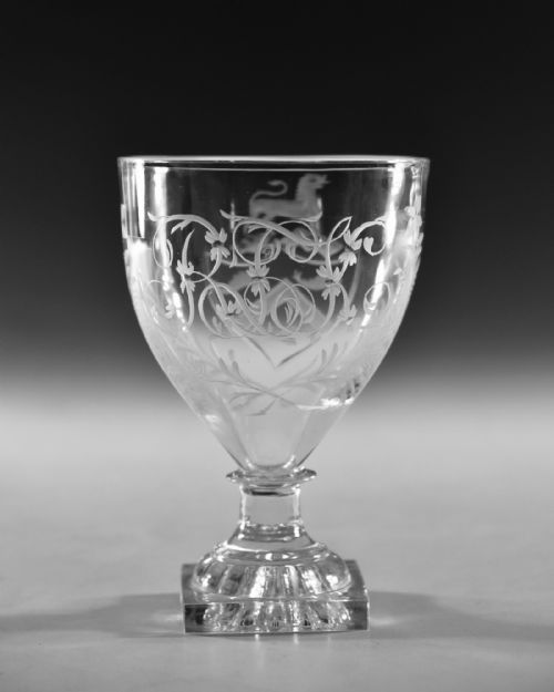 ANTIQUE GLASS RUMMER ARMORIAL ENGLISH C1800 - ADDITIONAL PHOTO 4