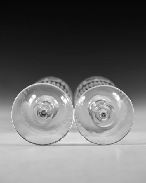 ANTIQUE GLASS ENGRAVED JUG AND TWO GOBLETS ENGLISH C1880 - ADDITIONAL PHOTO 13