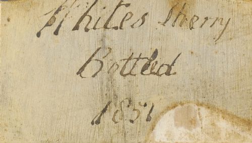 BIN LABEL WHITES SHERRY 1851 MID 19TH CENTURY - ADDITIONAL PHOTO 2