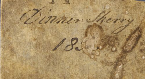 BIN LABEL W DINNER SHERRY MID 19TH CENTURY - ADDITIONAL PHOTO 1