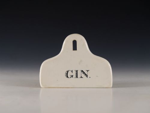 bin label gin mid 19th century - CATEGORY: ANTIQUE MISCELLANEOUS - DATED 19TH CENTURY
