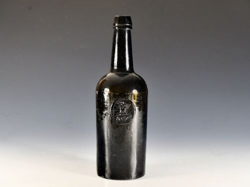 antique glass sealed wine bottle english c1820 - CATEGORY: ANTIQUE GLASS - DATED GEORGIAN