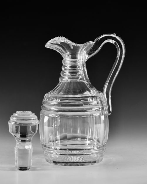 ANTIQUE GLASS CLARET JUG ENGLISH C1830 - ADDITIONAL PHOTO 5