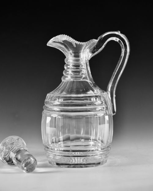 ANTIQUE GLASS CLARET JUG ENGLISH C1830 - ADDITIONAL PHOTO 6