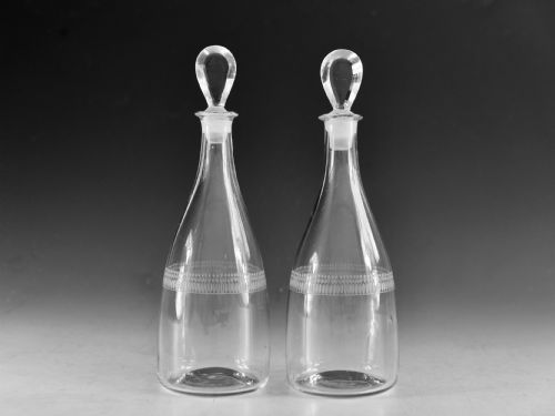 antique glass decanter pair of tapers english c1780 - CATEGORY: ANTIQUE GLASS - DATED 18TH CENTURY