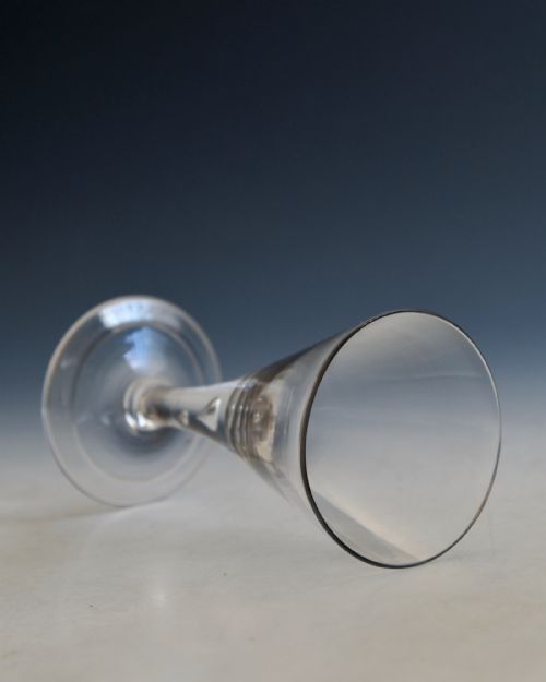 ANTIQUE GLASS WINE GLASS PLAIN STEM ENGLISH C1750 - ADDITIONAL PHOTO 4