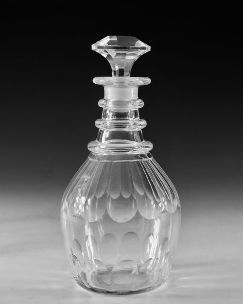 ANTIQUE GLASS DECANTERS PAIR ENGLISH C1840 - ADDITIONAL PHOTO 3