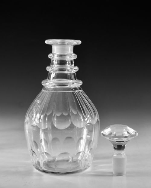 ANTIQUE GLASS DECANTERS PAIR ENGLISH C1840 - ADDITIONAL PHOTO 4
