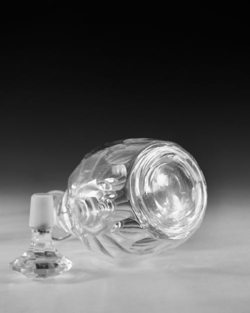 ANTIQUE GLASS DECANTERS PAIR ENGLISH C1840 - ADDITIONAL PHOTO 5