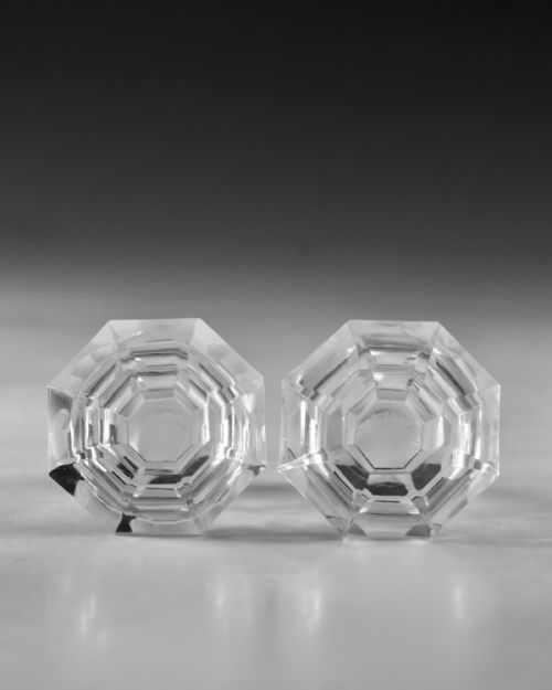 ANTIQUE GLASS DECANTERS PAIR ENGLISH C1840 - ADDITIONAL PHOTO 9
