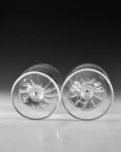 ANTIQUE GLASS RUMMERS PAIR PANEL MOULDED ENGLISH C1800 - ADDITIONAL PHOTO 7