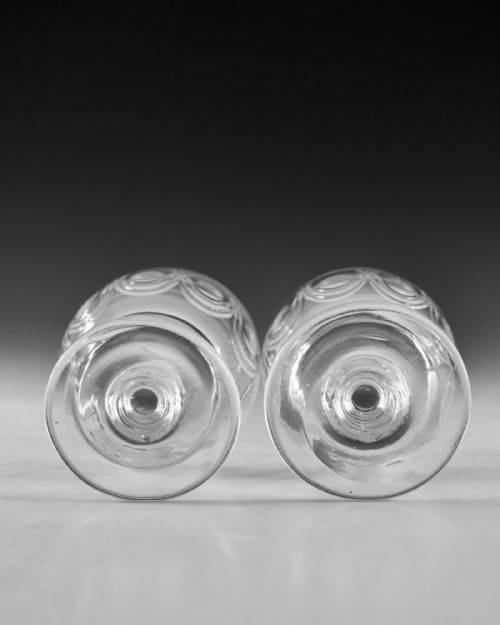 ANTIQUE GLASS RUMMERS PAIR IRISH C1830 - ADDITIONAL PHOTO 6