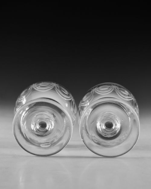 ANTIQUE GLASS RUMMERS PAIR IRISH C1830 - ADDITIONAL PHOTO 6