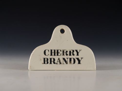 bin label cherry brandy english mid 19th century - CATEGORY: ANTIQUE CERAMICS - DATED 19TH CENTURY