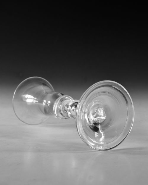 ANTIQUE GLASS LIGHT BALUSTER WINE GLASS ENGLISH C1830 - ADDITIONAL PHOTO 4