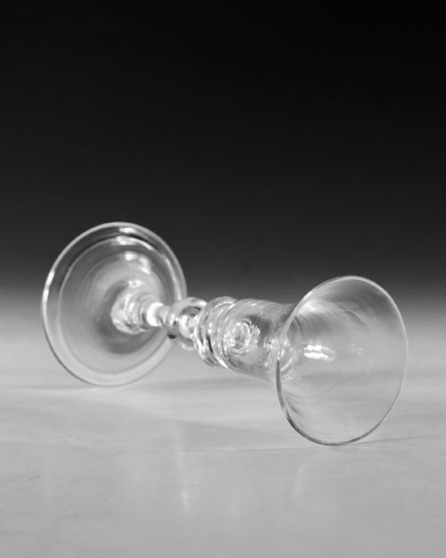 ANTIQUE GLASS LIGHT BALUSTER WINE GLASS ENGLISH C1830 - ADDITIONAL PHOTO 6