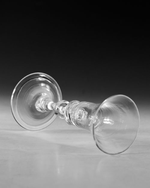 ANTIQUE GLASS LIGHT BALUSTER WINE GLASS ENGLISH C1830 - ADDITIONAL PHOTO 7