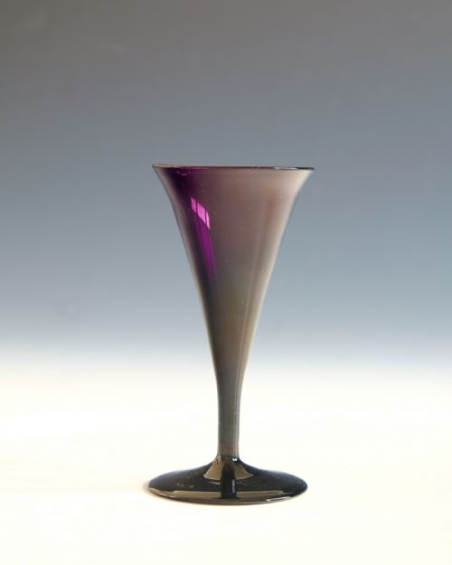 ANTIQUE GLASS WINE GLASS AMETHYST ENGLISH C1820 - ADDITIONAL PHOTO 2