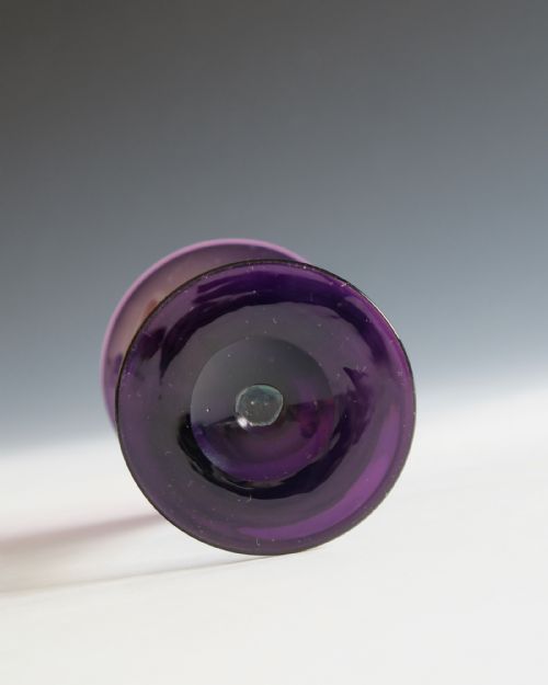 ANTIQUE GLASS WINE GLASS AMETHYST ENGLISH C1820 - ADDITIONAL PHOTO 4