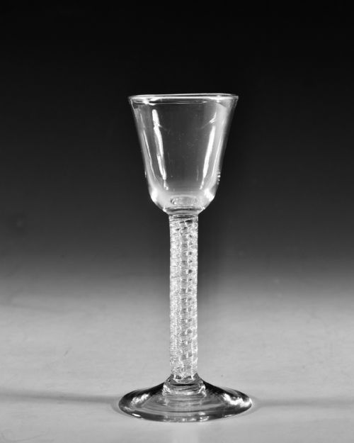 ANTIQUE GLASS AIR TWIST WINE GLASS ENGLISH C1755 - ADDITIONAL PHOTO 1