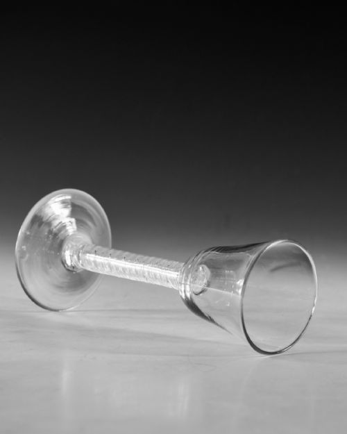 ANTIQUE GLASS AIR TWIST WINE GLASS ENGLISH C1755 - ADDITIONAL PHOTO 4