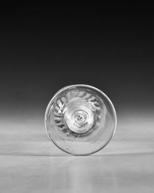 ANTIQUE GLASS WINE GLASS AIR TWIST STEM ENGLISH C1755 - ADDITIONAL PHOTO 6