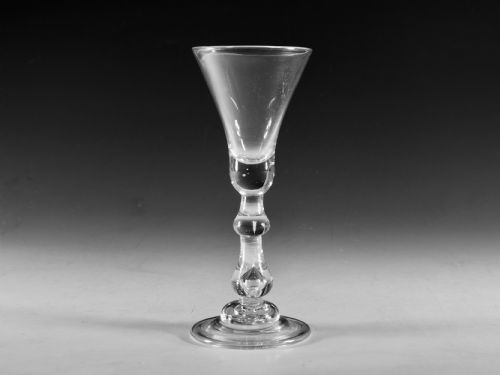 antique glass baluster wine glass english c172530 - CATEGORY: ANTIQUE GLASS - DATED 18TH CENTURY