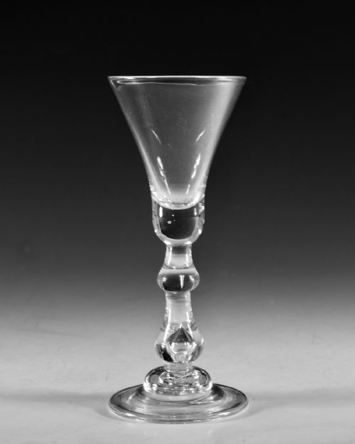ANTIQUE GLASS BALUSTER WINE GLASS ENGLISH C172530 - ADDITIONAL PHOTO 2