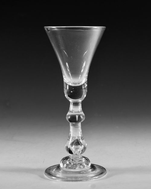 ANTIQUE GLASS BALUSTER WINE GLASS ENGLISH C172530 - ADDITIONAL PHOTO 3