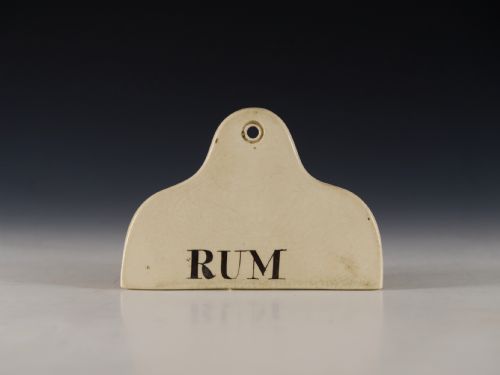 bin label rum english early 19th century - CATEGORY: ANTIQUE CERAMICS - DATED 19TH CENTURY