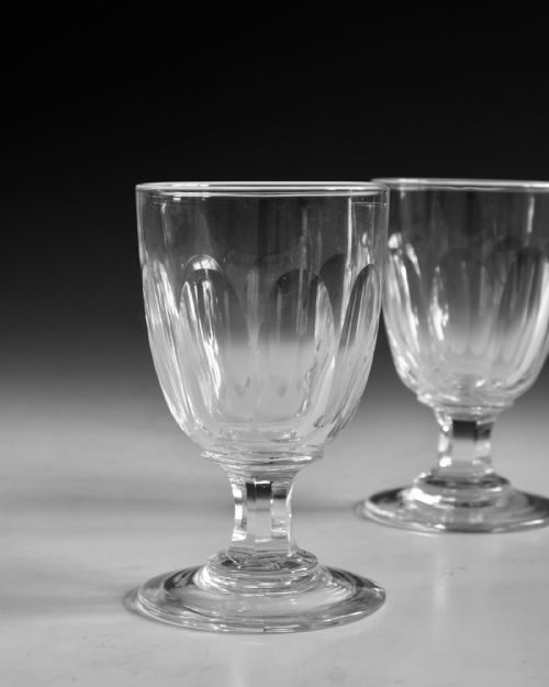 ANTIQUE GLASS RUMMERS PAIR C1860 - ADDITIONAL PHOTO 2