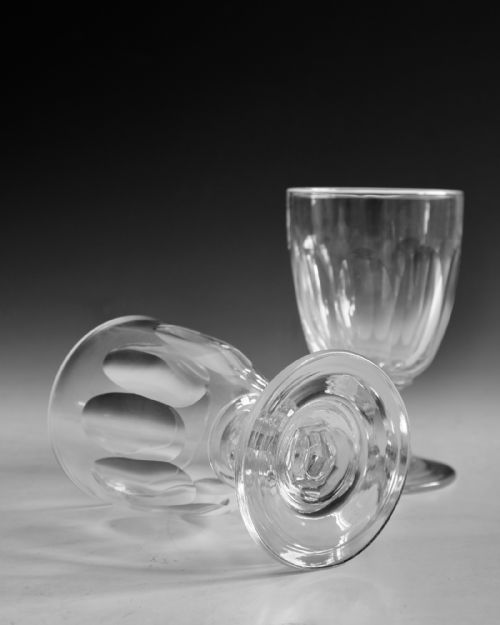 ANTIQUE GLASS RUMMERS PAIR C1860 - ADDITIONAL PHOTO 3