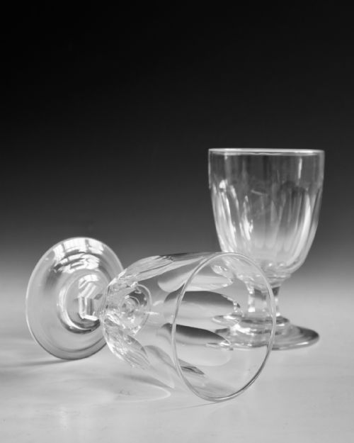 ANTIQUE GLASS RUMMERS PAIR C1860 - ADDITIONAL PHOTO 4