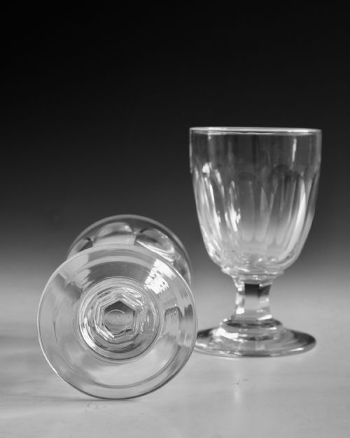 ANTIQUE GLASS RUMMERS PAIR C1860 - ADDITIONAL PHOTO 5