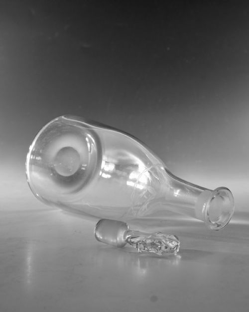 ANTIQUE GLASS DECANTER MALLET ENGRAVED PORT ENGLISH C177080 - ADDITIONAL PHOTO 3