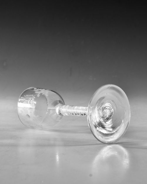 ANTIQUE GLASS WINE GLASS OPAQUE TWIST ENGLISH C1765 - ADDITIONAL PHOTO 2