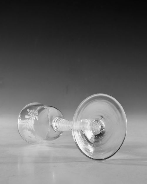 ANTIQUE GLASS WINE GLASS OPAQUE TWIST ENGLISH C1765 - ADDITIONAL PHOTO 2