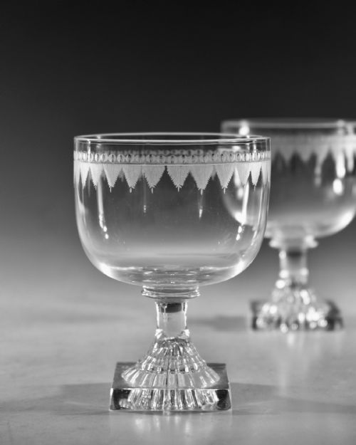 ANTIQUE GLASS PAIR OF RUMMERS ENGLISH C1810 - ADDITIONAL PHOTO 3