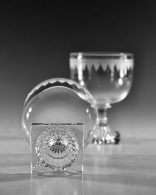 ANTIQUE GLASS PAIR OF RUMMERS ENGLISH C1810 - ADDITIONAL PHOTO 7