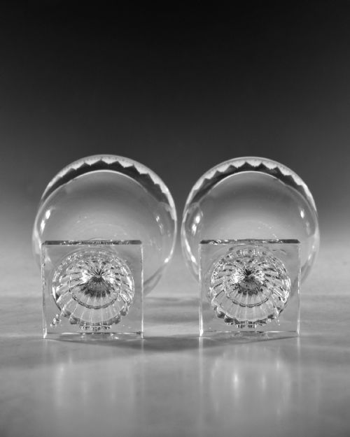 ANTIQUE GLASS PAIR OF RUMMERS ENGLISH C1810 - ADDITIONAL PHOTO 8