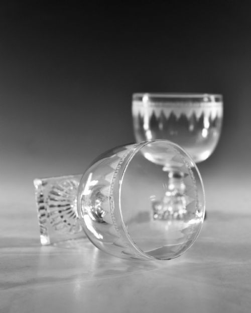 ANTIQUE GLASS PAIR OF RUMMERS ENGLISH C1810 - ADDITIONAL PHOTO 5