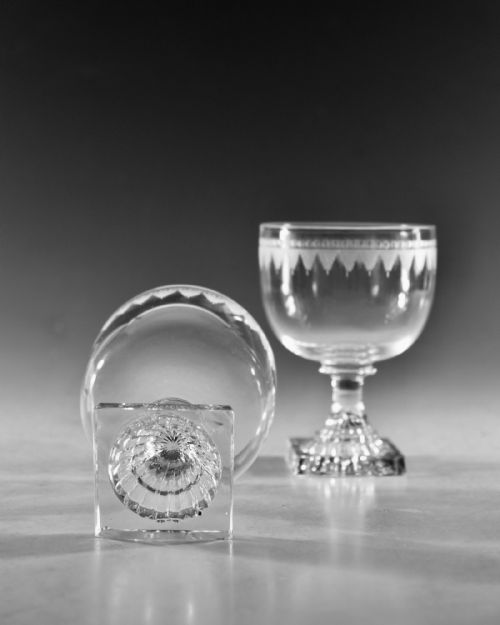 ANTIQUE GLASS PAIR OF RUMMERS ENGLISH C1810 - ADDITIONAL PHOTO 6