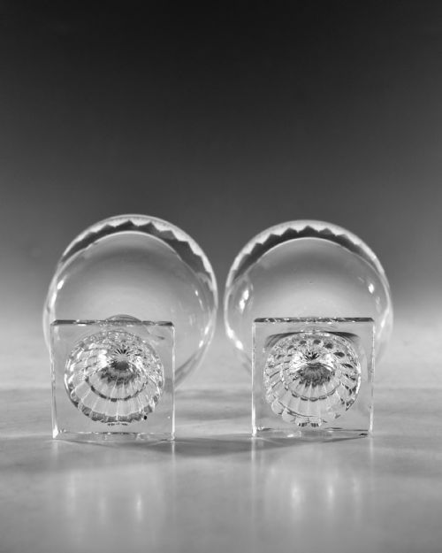 ANTIQUE GLASS PAIR OF RUMMERS ENGLISH C1810 - ADDITIONAL PHOTO 7