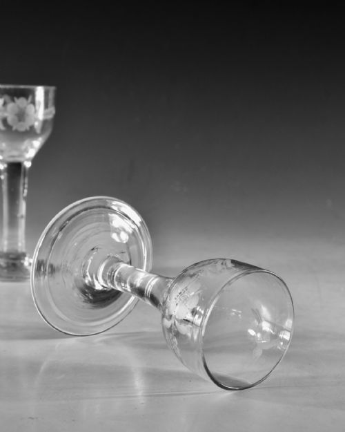ANTIQUE GLASS WINE GLASSES PLAIN STEMS ENGLISH C1765 - ADDITIONAL PHOTO 7