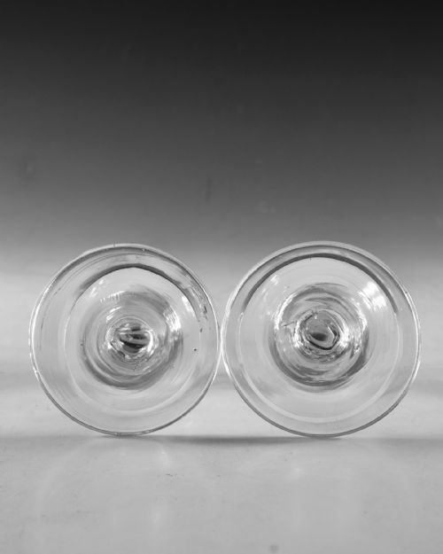 ANTIQUE GLASS WINE GLASSES PLAIN STEMS ENGLISH C1765 - ADDITIONAL PHOTO 8
