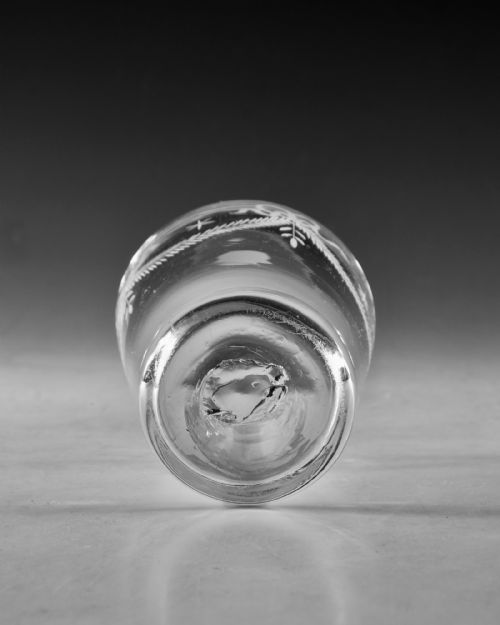 ANTIQUE GLASS TUMBLER ENGRAVED ENGLISH C1780 - ADDITIONAL PHOTO 5