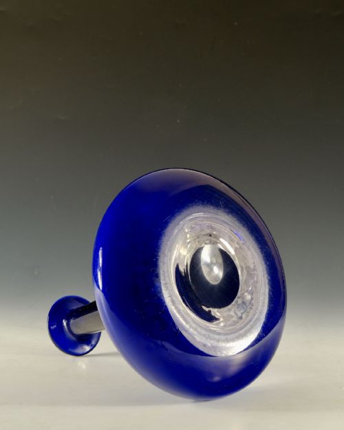 ANTIQUE GLASS BLUE MEL DECANTER C1850 - ADDITIONAL PHOTO 4